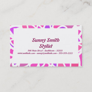 Pink Hippie Flower Retro Modern Business Card