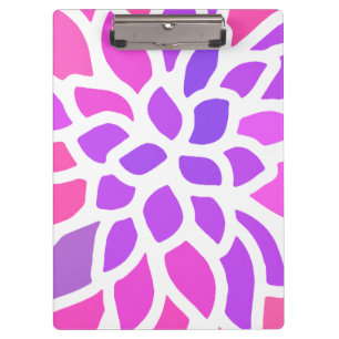 Pink Hippie Flower Retro Modern Clipboard