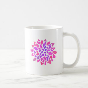 Pink Hippie Flower Retro Modern Coffee Mug