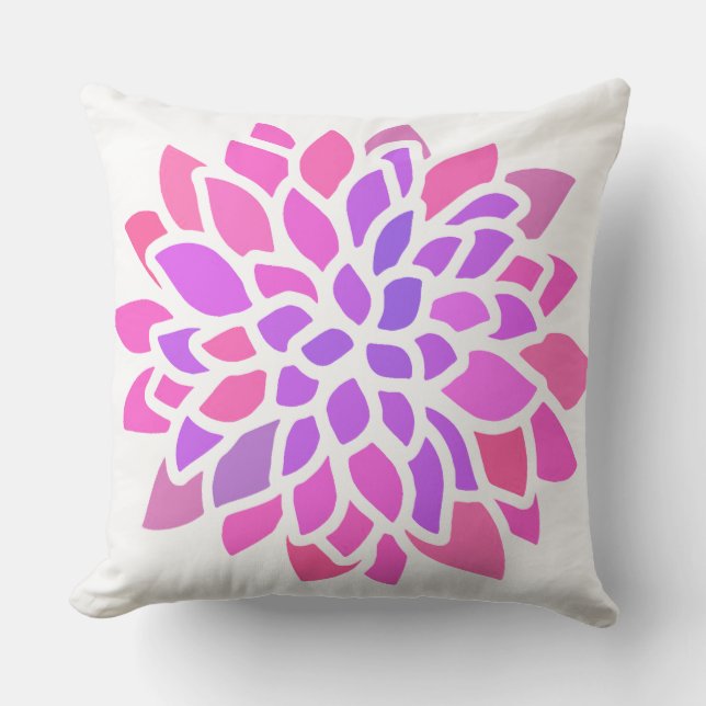 Pink Hippie Flower Retro Modern Cushion (Front)