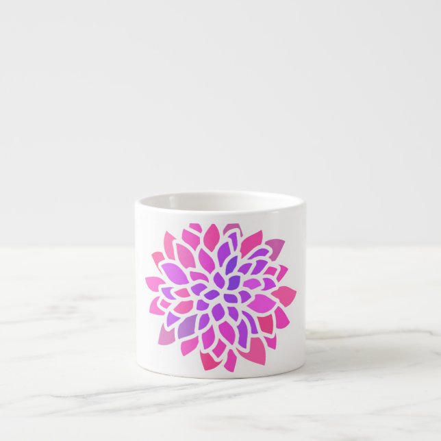 Pink Hippie Flower Retro Modern Espresso Cup (Front)