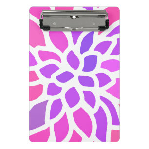 Pink Hippie Flower Retro Modern Mini Clipboard