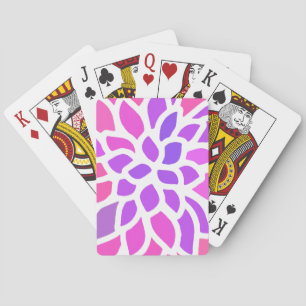 Pink Hippie Flower Retro Modern Playing Cards