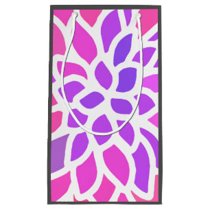 Pink Hippie Flower Retro Modern Small Gift Bag
