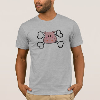 pink hippo Skull and Crossbones T-Shirt