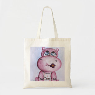 Pink Hippo Tote Bag
