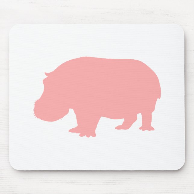 Pink Hippopotamus Mouse Mat (Front)