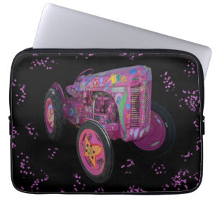 Pink Hippy Tractor, 13 inch Laptop Sleeve. Sleeve