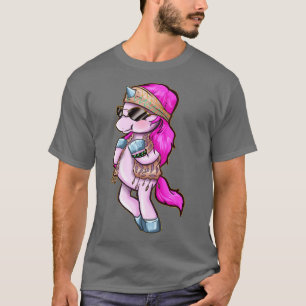 Pink Hippy Unicorn Sunglasses Flower Power Gift T-Shirt