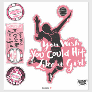 Pink Hit Like a Girl Volleyball
