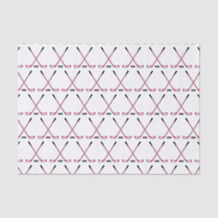 Pink Hockey Sticks and Puck Baby Girl Tissue Paper