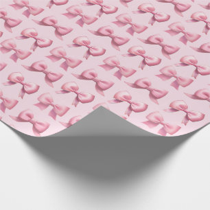 Pink Holiday Bow Gift Wrapping Paper