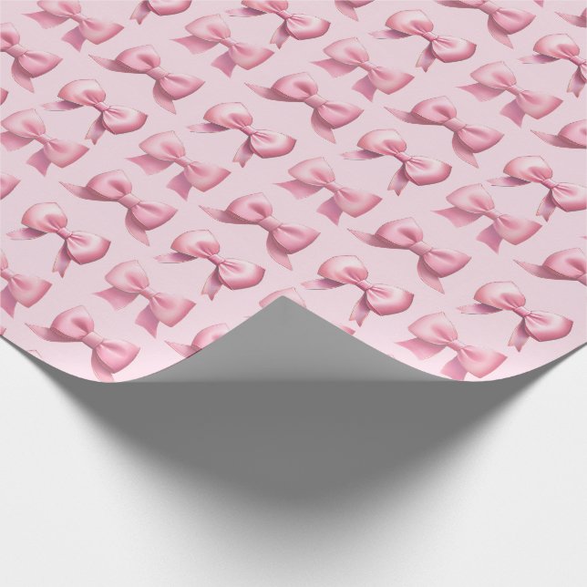 Pink Holiday Bow Gift Wrapping Paper (Corner)
