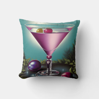 Pink Holiday Martini Cushion