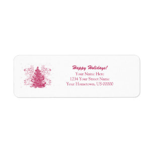 Pink Holiday Tree Return Labels