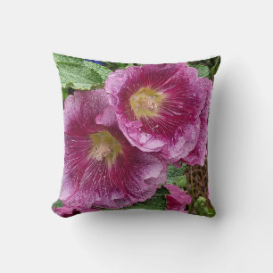 Pink hollyhock beauty     cushion