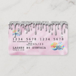 Pink Holograph Unicorn Credit Card add your logo