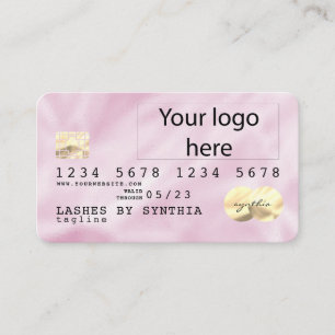 Pink Holograph Unicorn Credit Card add your logo