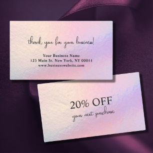Pink Holographic Business Discount Card