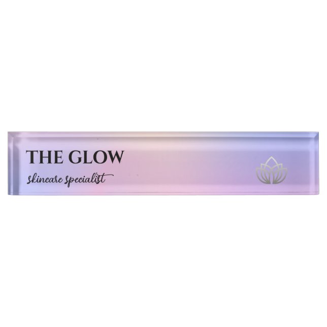 Pink Holographic Iridescent Aesthetician   Nameplate (Front)