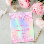 Pink holographic name 2025 planner<br><div class="desc">A trendy holographic colored background with pastel colors in pink, purple, mint green. Decorated with confetti in pink. Personalize and add a name, title and a year. The title is written with a girly modern hand lettered style script with swashes. To keep the swashes only delete the sample name, leave...</div>