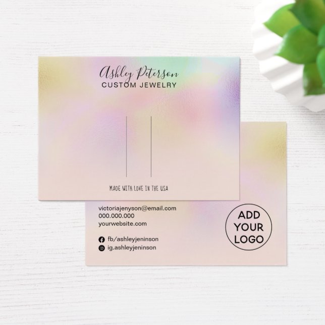 Pink holographic ombre barrette hair clip display (Desk)