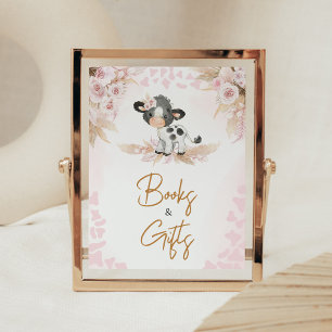 Pink Holy Cow Baby Shower Books and Gifts Poster