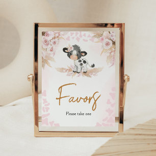 Pink Holy Cow Baby Shower Favours Poster