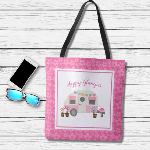 Pink Home Sweet Glamper Camper Tote Bag