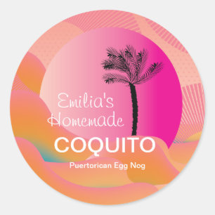 Pink Homemade Coquito Recipe Drink Classic Round Sticker