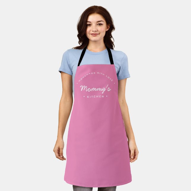 Pink Homemade with Love Mummy's Kitchen Apron (Worn)