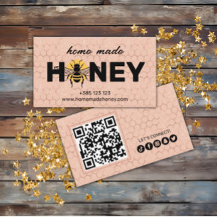 Pink Honeycomb Homemade Honey Business Card