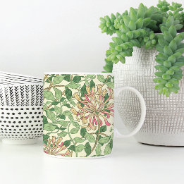Pink Honeysuckle Vine William Morris Two-Tone Coffee Mug