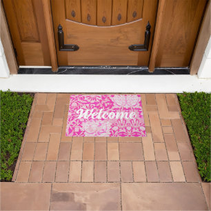 Pink Honeysuckle Welcome Doormat