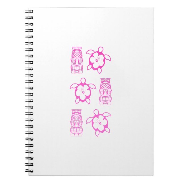 Pink Honu And Tiki Mask Notebook (Front)
