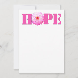 Pink HOPE Dahlia Photo 5x7 Invitation