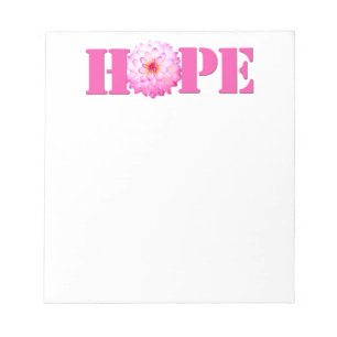 Pink HOPE Dahlia Photo Stationery Note Pad