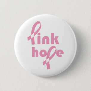 Pink Hope Ribbon 6 Cm Round Badge