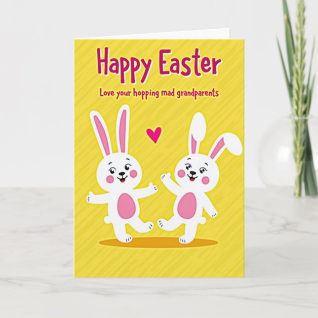 Pink Hoppers Springtime Card (Front)
