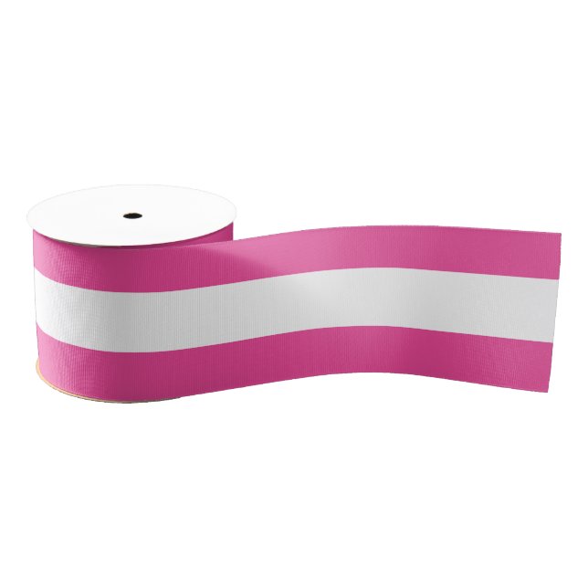 Pink Horizontal Stripes Grosgrain Ribbon (Spool)