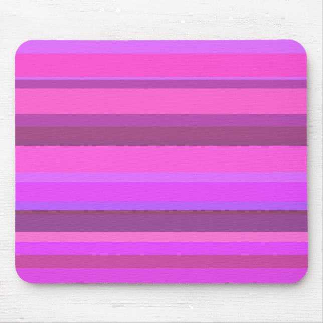 Pink horizontal stripes mouse mat (Front)