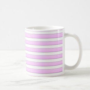 Pink Horizontal Stripes on White Mug