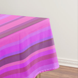 Pink horizontal stripes tablecloth