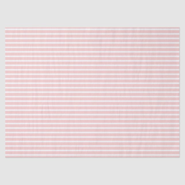 Pink Horizontal Stripes Tissue Paper (Front)