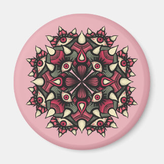 Pink Horror Circus: Kaleidoscopic Eyes and Horns Magnet