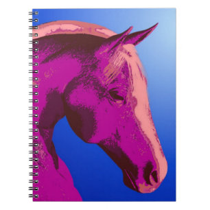 Pink Horse Head Abstract Animal Art Notebook