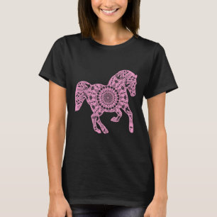 Pink Horse Mandala T Shirt For Horseback Riding Ho