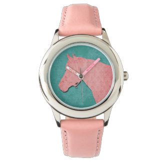 Pink Horse on Turquoise Watch