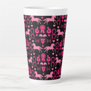 Pink Horseback Riding Latte Mug