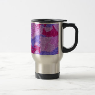Pink Horses Canvas Travel Mug